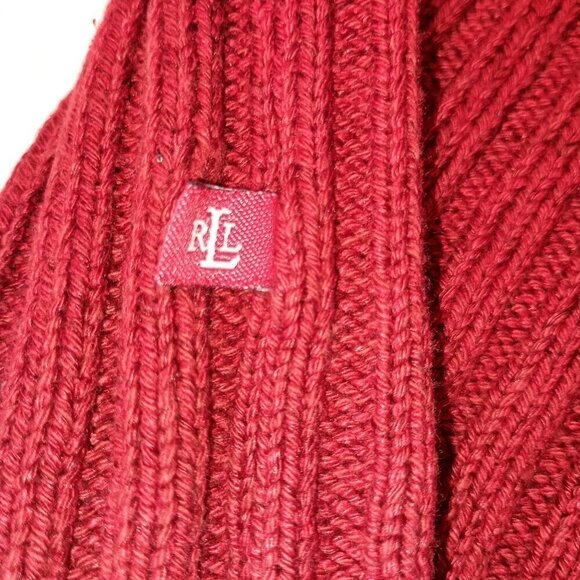 Lauren Ralph Lauren Silk & Linen Cable Knit Women Sweater Long Sleeve V Neck LG - Picture 7 of 7